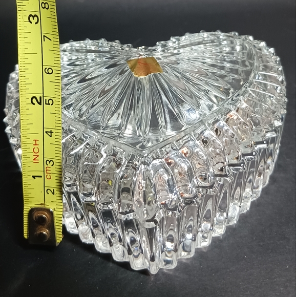 NACHTMANN Trinket Box HEART Shaped Crystal Jewelry Dish Vintage - Picture 6 of 6